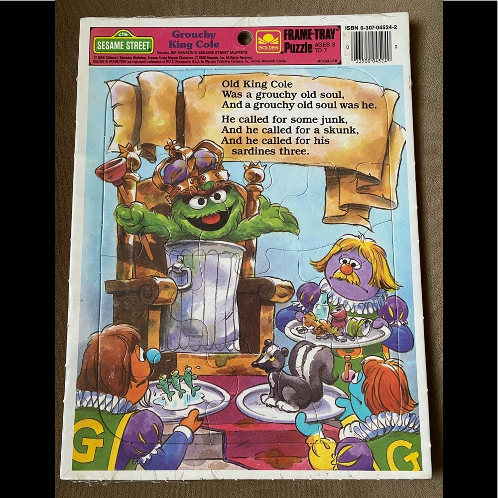Vintage Oscar the Grouch Frame Tray Puzzle